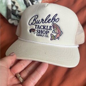 Burlebo Cream Mesh Cap with Embroidered Fish